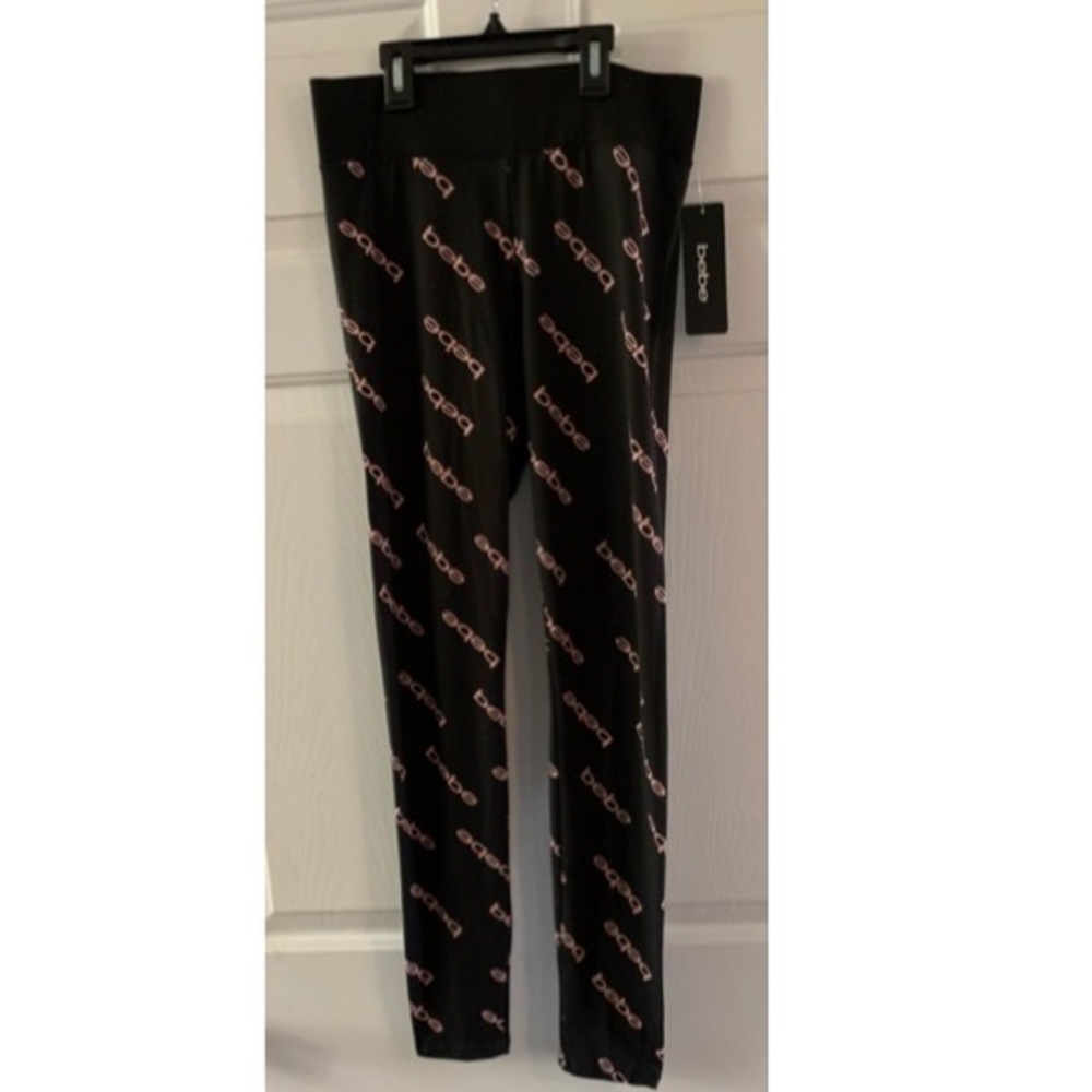 🎄🧑🎄 Black BEBE Logo Lightweight Leggings NWT S